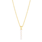 14K Pearl I Initial Necklace