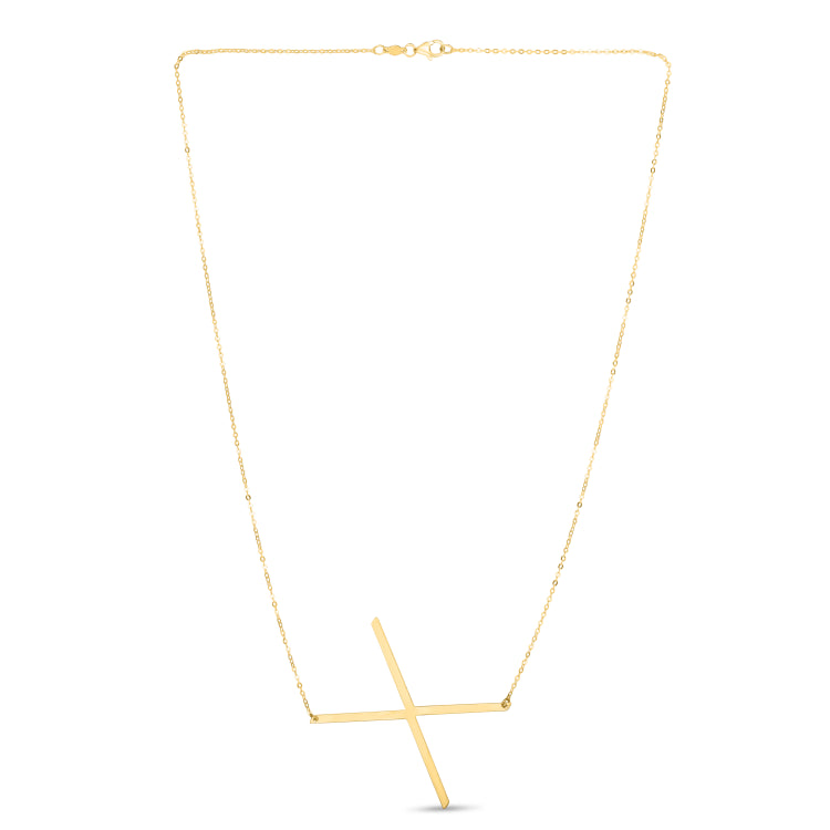 14K Gold Large Initial X Necklace