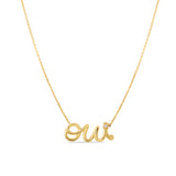 14K Gold Diamond Say "Oui" Necklace