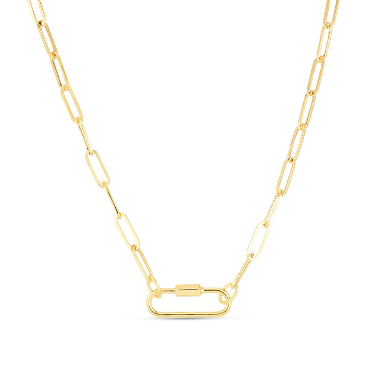 14K Classic Carabiner Paperclip Necklace