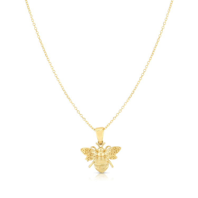14K Gold Bumblebee Necklace