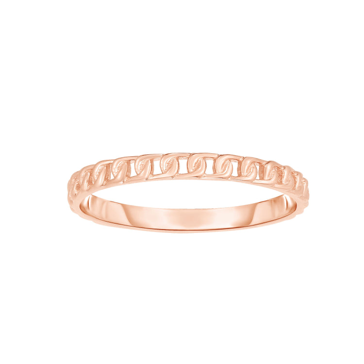 14K Gold Mini Curb Stackable Ring