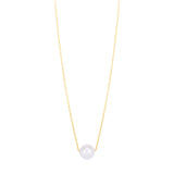 14K Pearl Necklace Solitaire