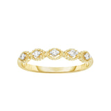 14K Gold .10Ct Diamond Oval Shape Stackable Ring