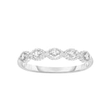 14K Gold .10Ct Diamond Oval Shape Stackable Ring