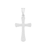 14K White Gold Diamond Cut/ Textured Pendant