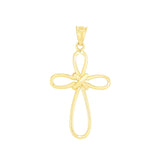 14K Yellow Gold Diamond Cut/ Textured Pendant