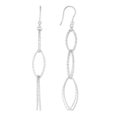 Silver Four Station Marquise Drop Earring