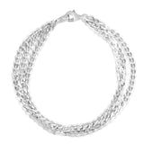 Silver La Gourmette Triple Strand Necklace