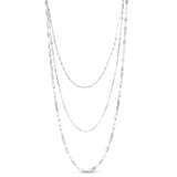 Silver Marina Link Triple Strand Necklace