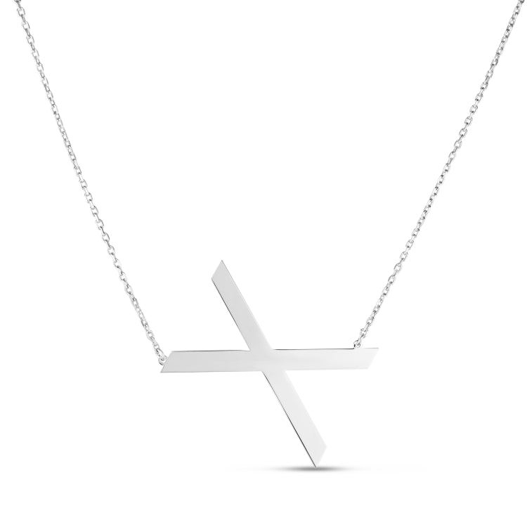 Silver X Letter Necklace