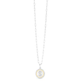 Silver-18K Popcorn Initials Letter S Necklace