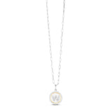 Silver-18K Popcorn Initials Letter W Necklace