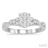 Oval Shape Lovebright Bridal Diamond Engagement Ring