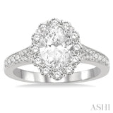 Oval Shape Semi-Mount Diamond Engagement Ring