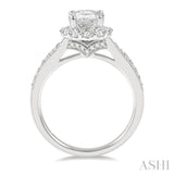 Oval Shape Semi-Mount Diamond Engagement Ring