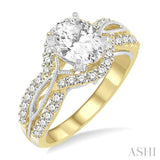 1/2 Ctw Diamond Semi-Mount Engagement Ring in 14K Yellow and White Gold