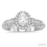 Oval Shape Semi-Mount Diamond Engagement Ring